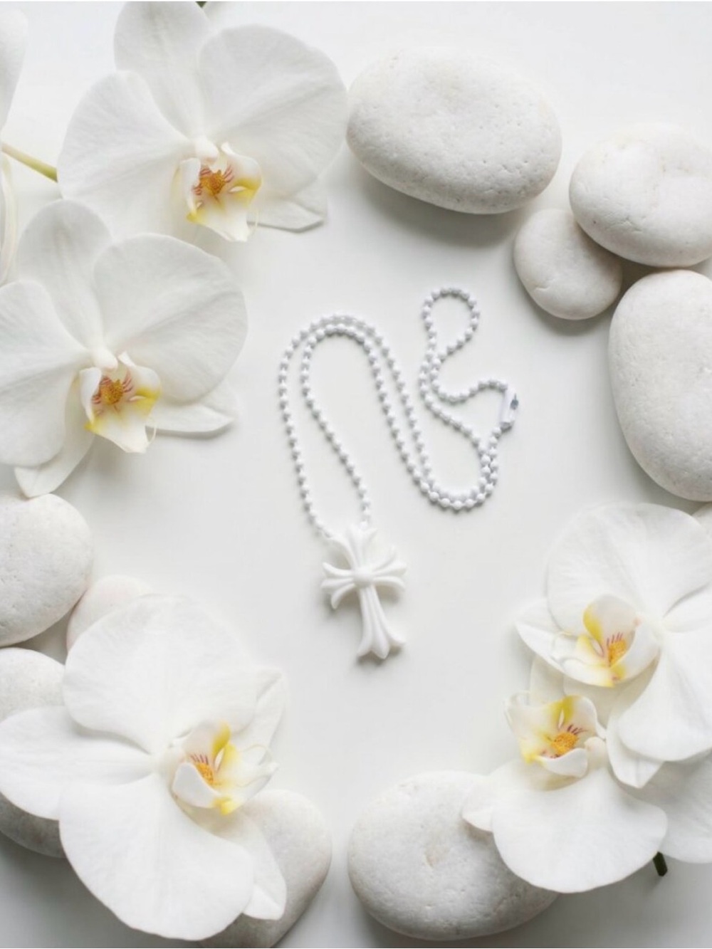Chrome Hearts White Cross Pendant Necklace